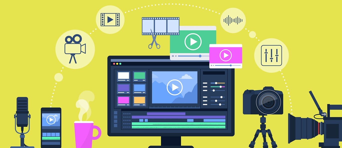 illustration of desktop video creation